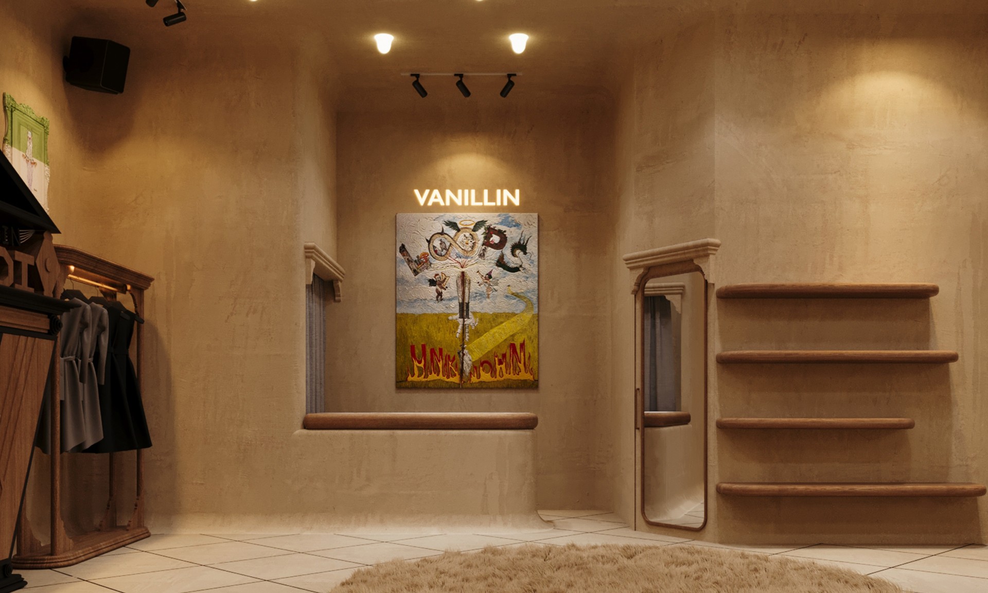 Vanillin shop — retail interior, custom timber millwork